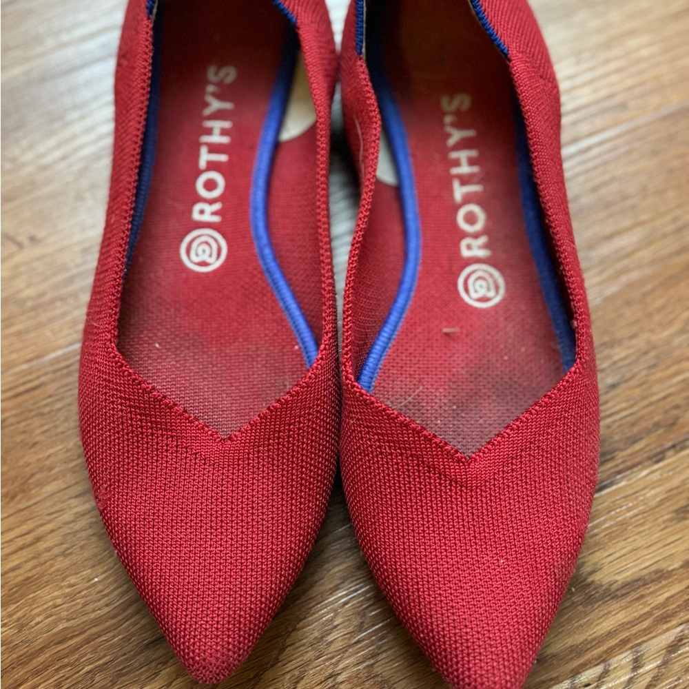 Rothy's Scarlet Red Pointed Flats
